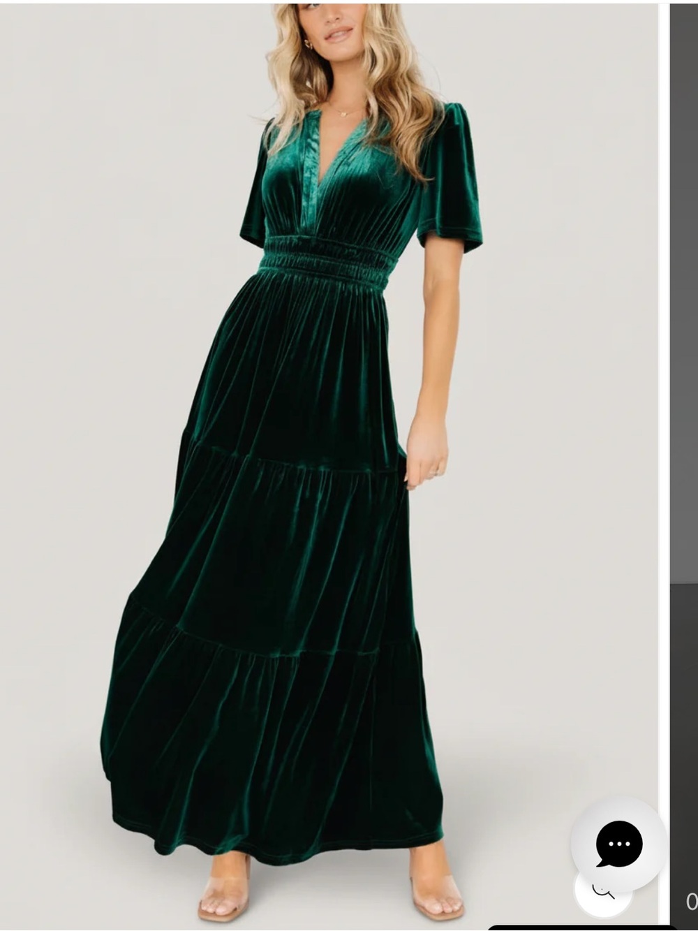 Baltic Born Artemis Velvet Tiered Maxi Dress